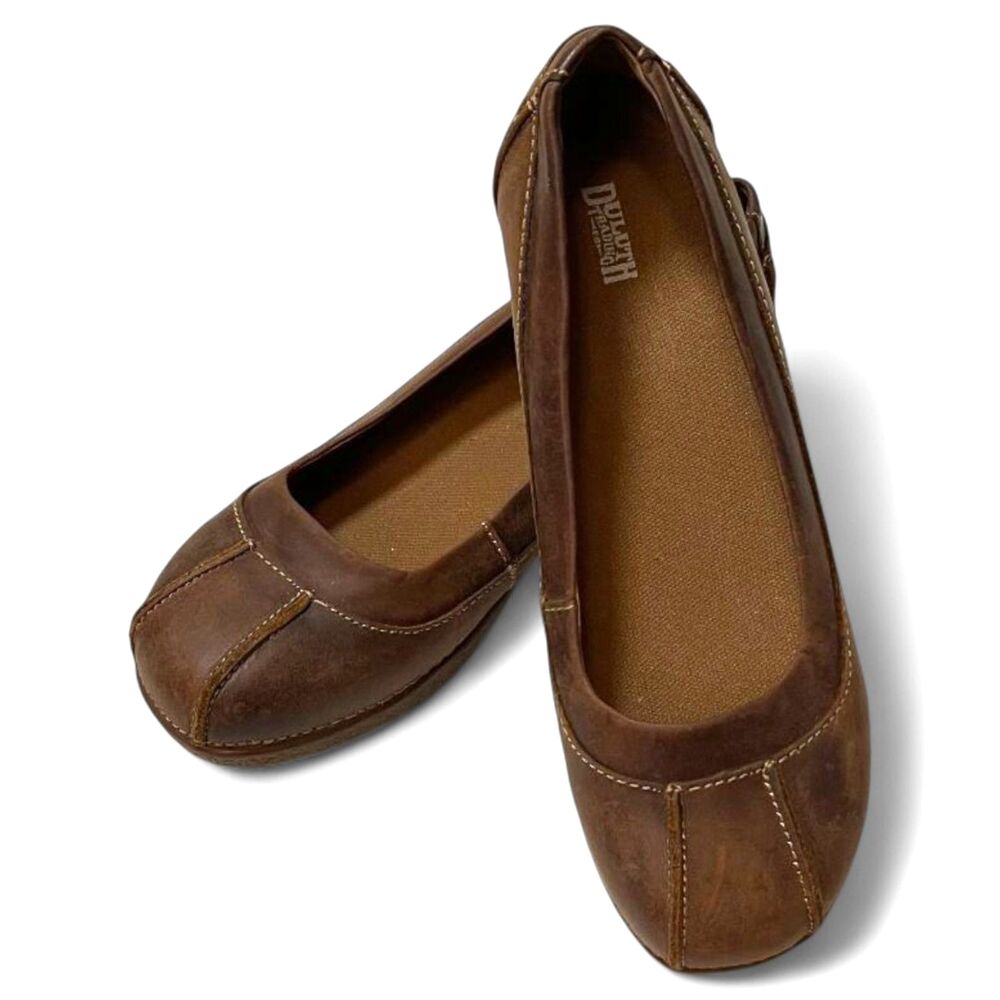 Duluth Trading Co Brown Leather Ballet Flats